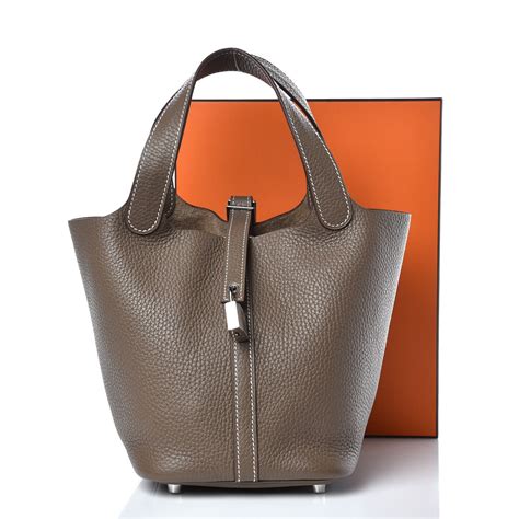 hermes taurillon clemence picotin lock 18 pm etoupe|hermes picotin luggage.